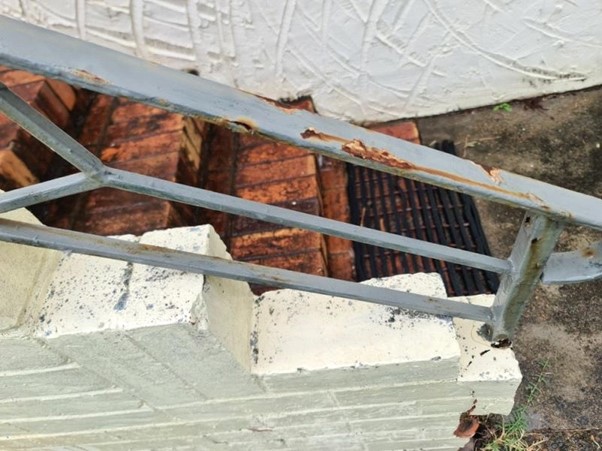 Plaform Handrail Rusting Some Of The Most Common Problems With Stairs | Co-Spec